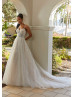 Spaghetti Straps Sequined Lace Tulle Dazzling Wedding Dress